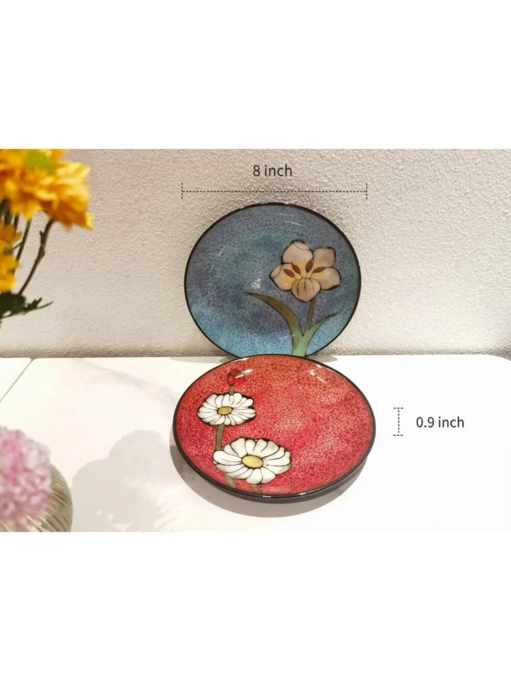 Stylish 8-Inch Ceramic Plates Set of 4 - Dishwasher & Microwave Safe for All